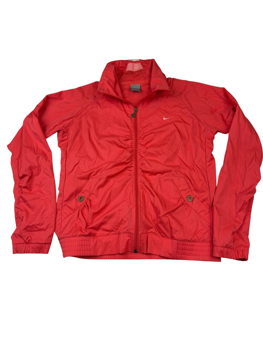 Y2K Nike Coral Red Windbreaker Jacket Size L (12-14)